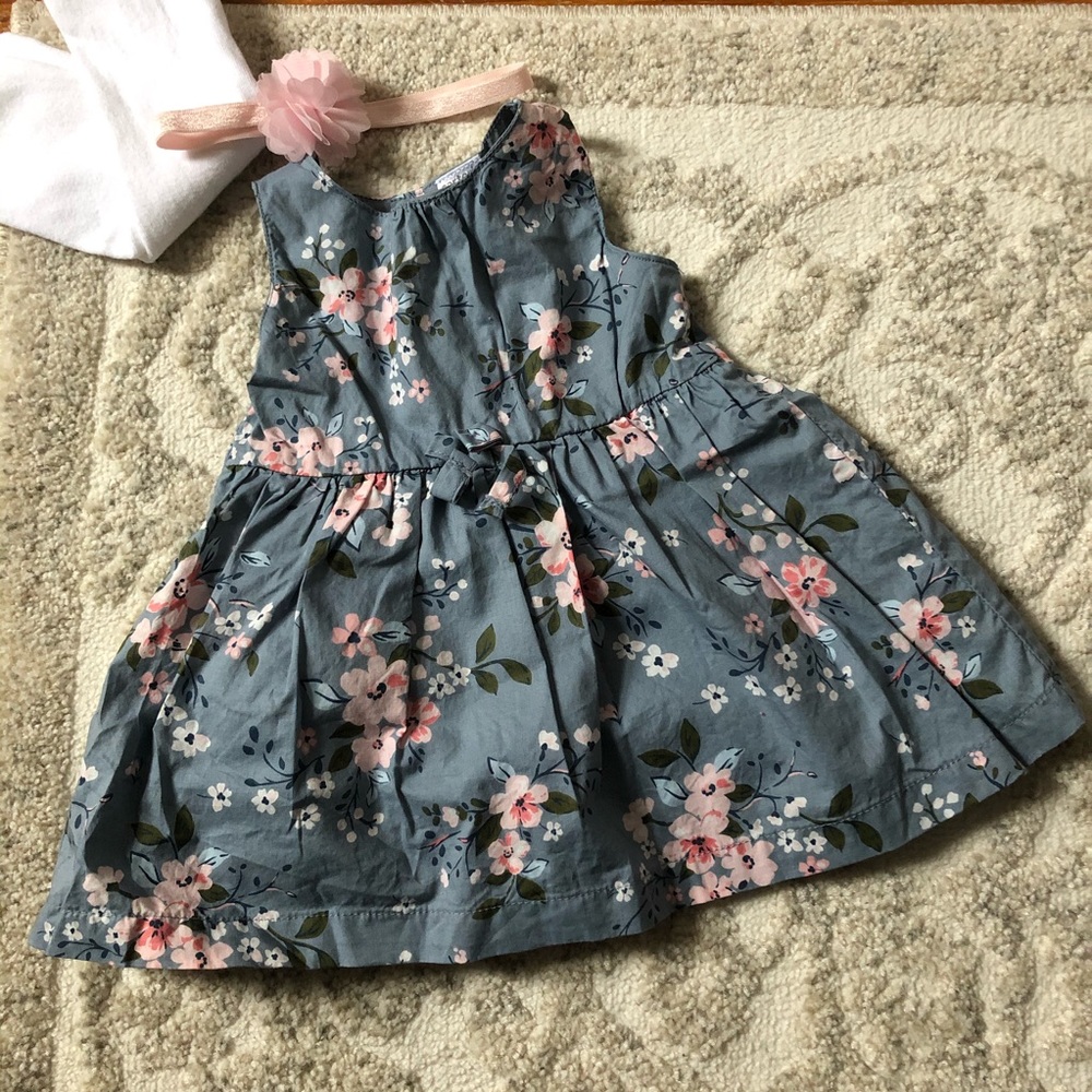 Carters Babygirl Sleeveless Floral Dress